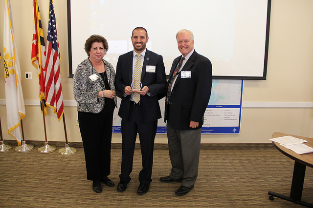 A photo of MACEM&PS instructor and curriculum consultant Anthony Dowell receiving an award